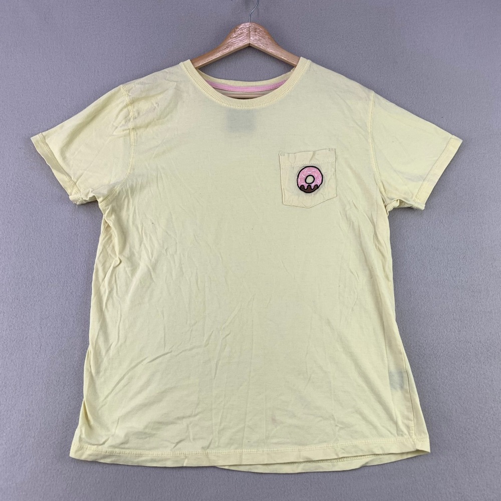 Super Massive Donut Pocket Tee Womens Large Muted Yellow Classic T-Shirt Skater